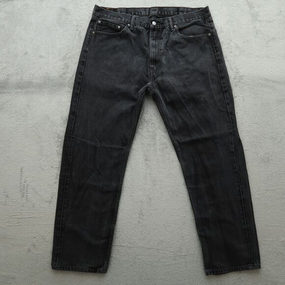 Levi's 505 Jeans Mens Size 40x32 Gray Regular Straight 100% Cotton Denim Fading - Picture 1 of 16